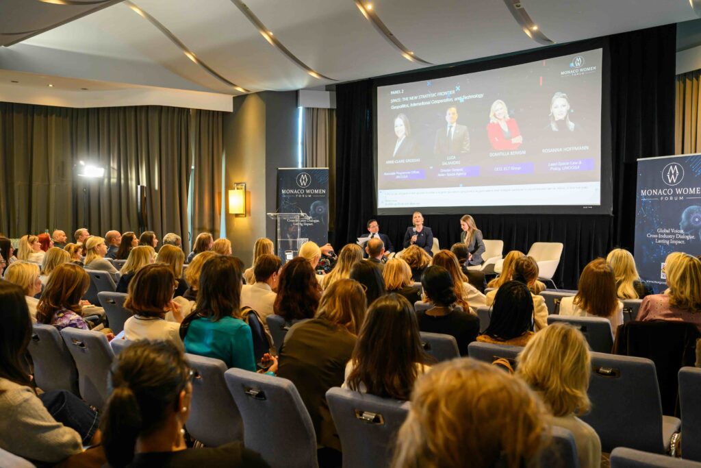 Luca Salamone, Rosanna Hoffmann, Anne-Claire Grossias e in collegamento Domitilla Benigni per lo Spazio al Monaco Women forum