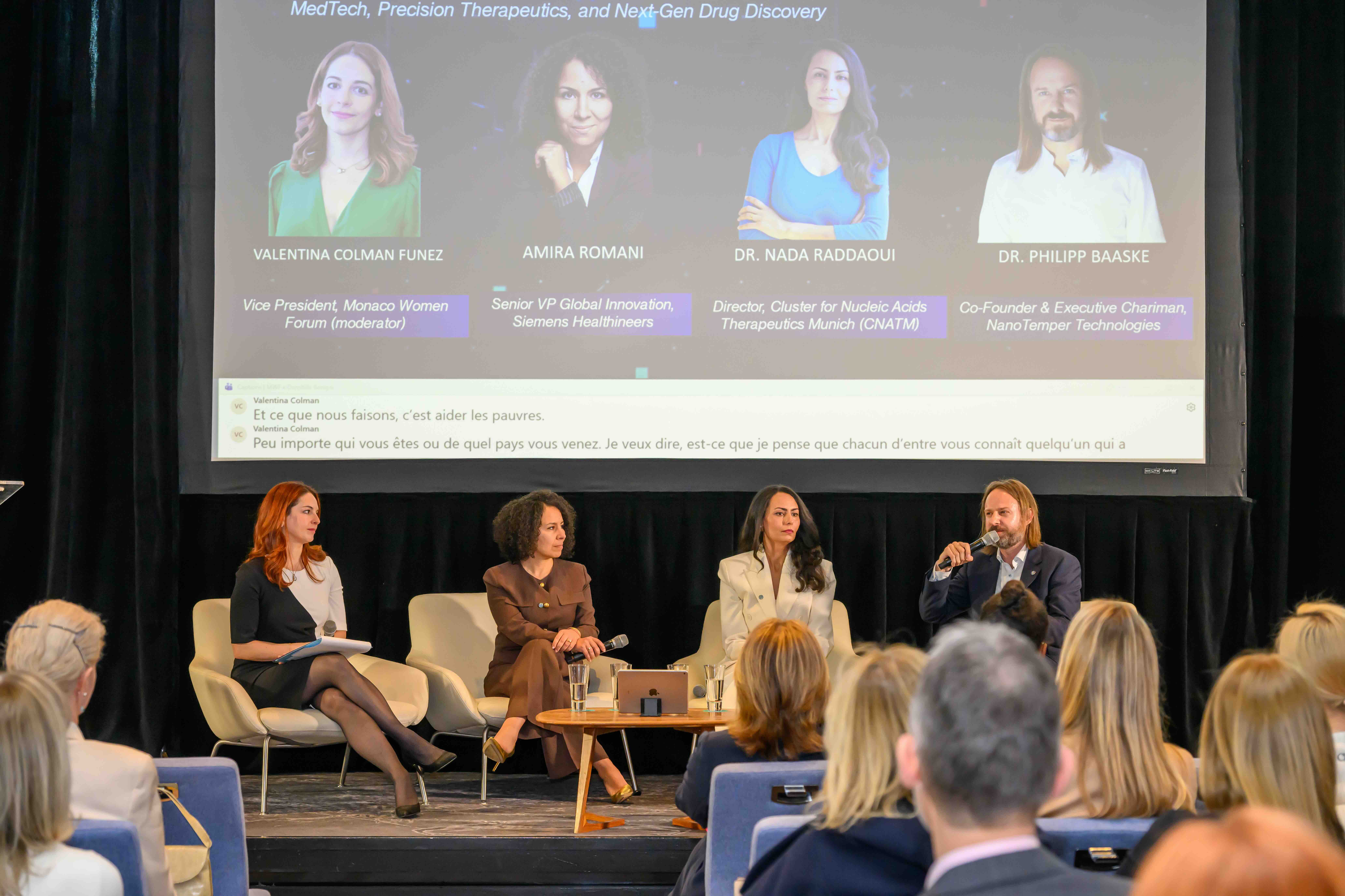 Valentina Colman, Amira Romani, Nada Raddaoui, Philipp Baaske per il primo panel di medicina