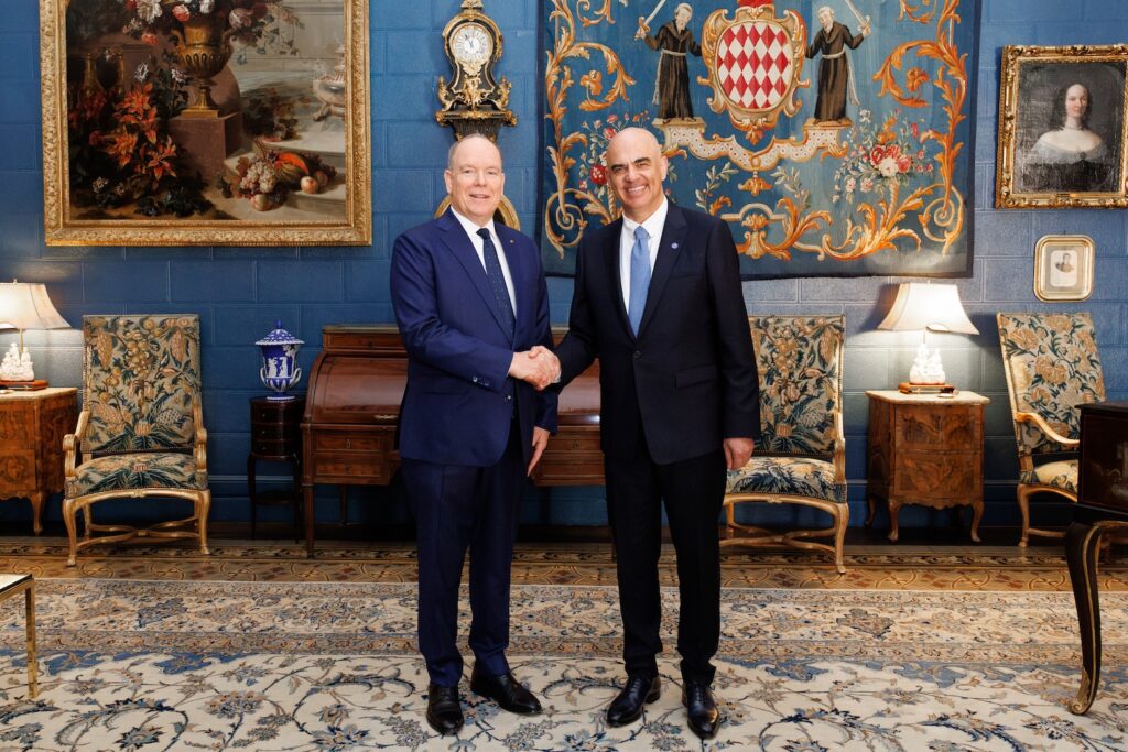 Il Principe Alberto II con Alain Berset, ft.M.alesi/PalaisPrincier