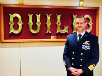 Il comandante Salvatore D’Amico racconta la missione del D554 Caio Duilio a Monaco per l’Assemblea dell’Organizzazione Idrografica Internazionale.