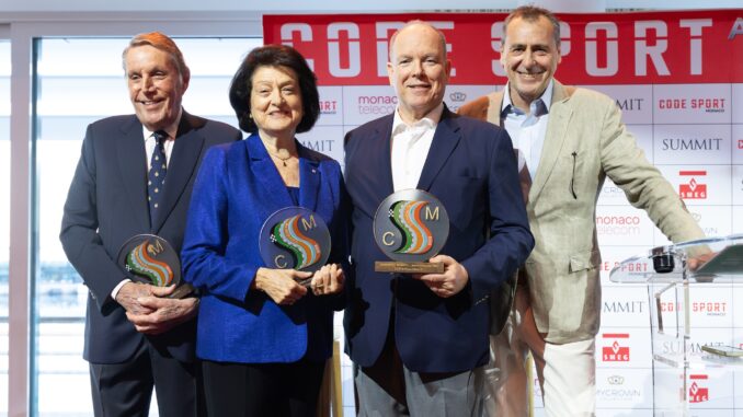 Code sport Monaco premia il Principe Alberto II per il suo impegno nel mondo dello sport