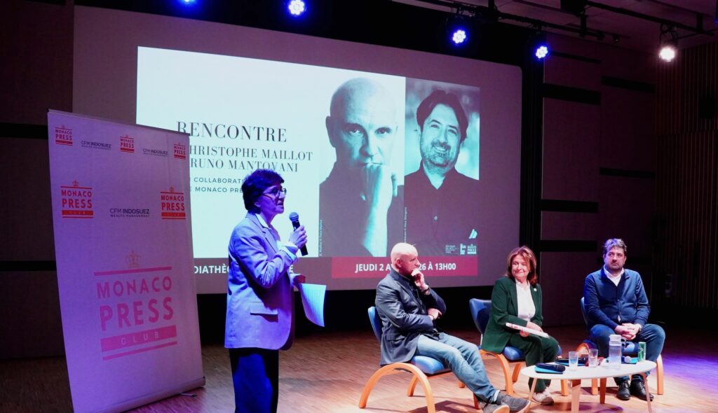Alla Mediateca di Monaco la presidente del Monaco Press Club Cinzia Colman intervista Jean-Christophe Maillot e Bruno Mantovani