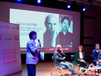 Alla Mediateca di Monaco la presidente del Monaco Press Club Cinzia Colman intervista Jean-Christophe Maillot e Bruno Mantovani