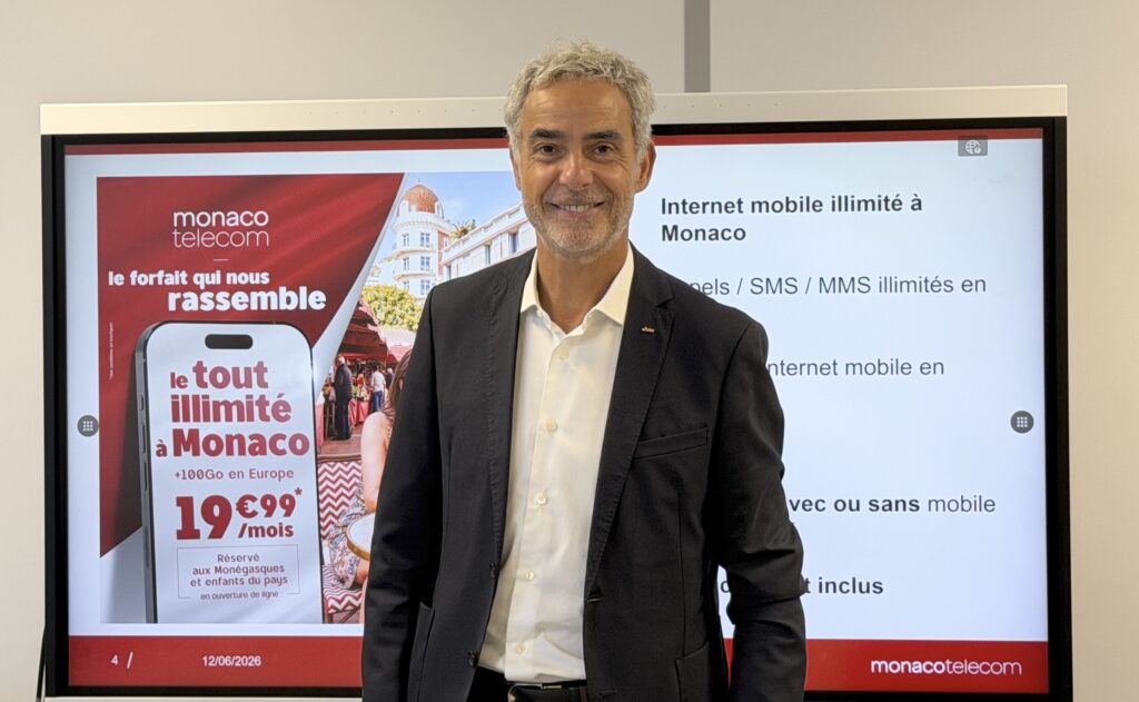 Martin Péronnet ha presentato alla stampa la nuova offerta mobile a 19,99 euro al mese monegaschi e enfants du Pays e un rimborso per alcuni degli utenti MonacoTelecomTV.
