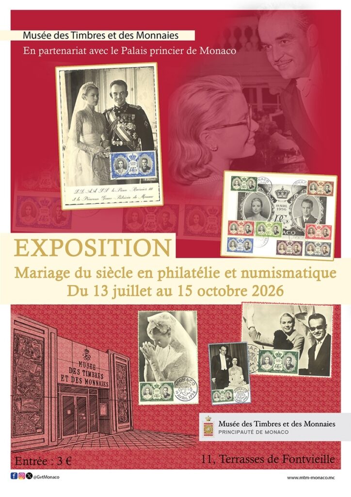 A Monaco una mostra celebra i 70 anni dalle nozze tra il Principe Rainier III e Grace Kelly attraverso filatelia, medaglie e oggetti storici.
