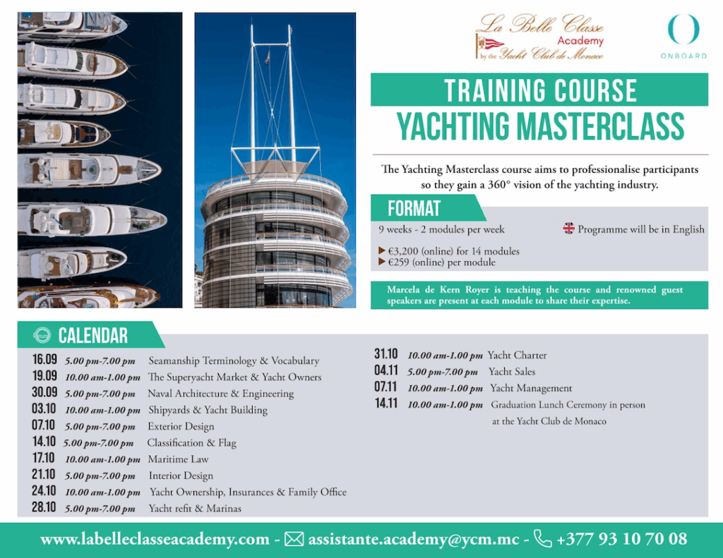 Yacht club di Monaco MasterClass sui superyacht