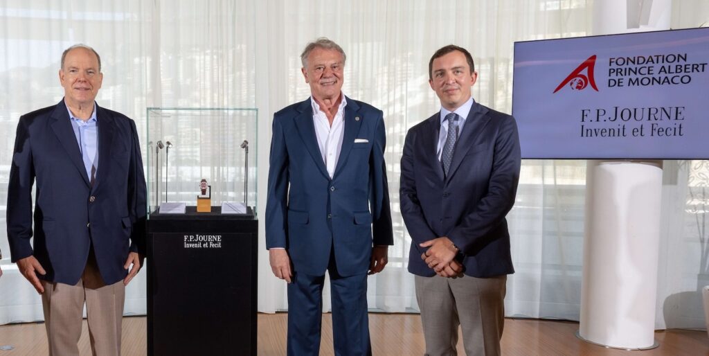 S.A.S. il Principe Alberto II, François-Paul Journe e Romain Ciarlet, vice-presidente e CEO della FPA2