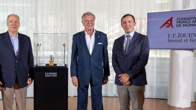 Il maestro ginevrino dell'alta orologeria, F.P.Journe, realizza un cronografo esclusivo destinato a sostenere i progetti della Fondazione Principe Alberto II per la tutela del pianeta.