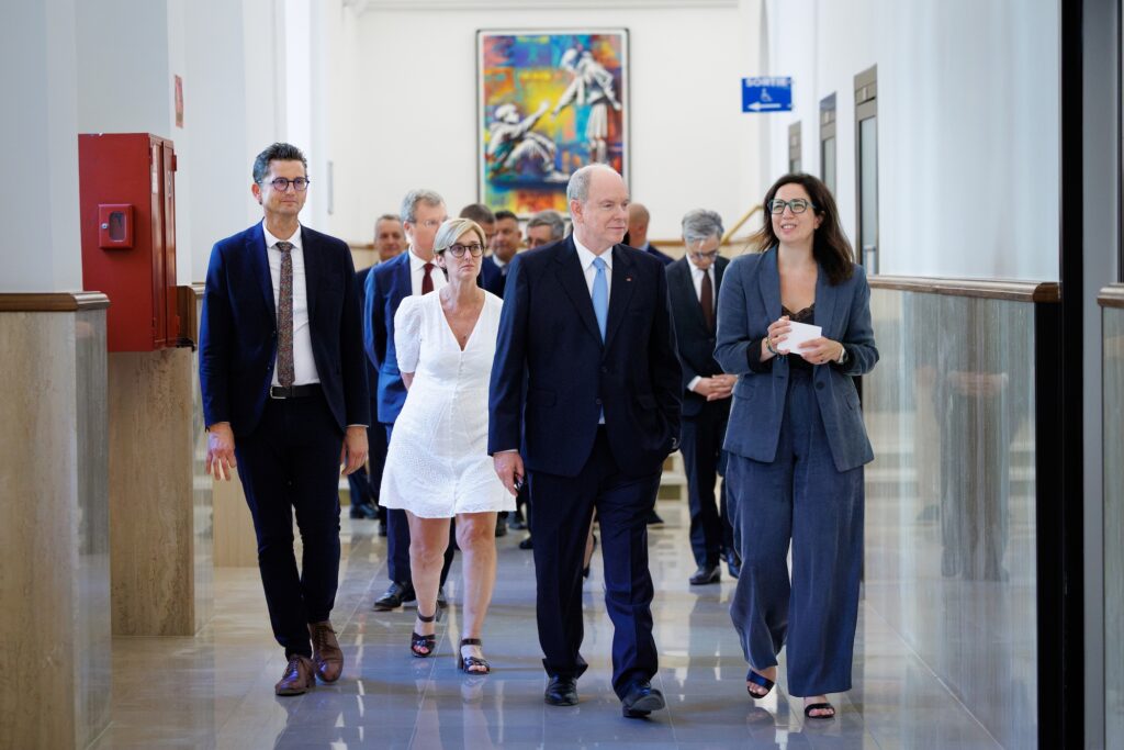Visita del Principe Alberto II al liceo Albert Ier che riapre dopo la riqualificazione e ristrutturazione