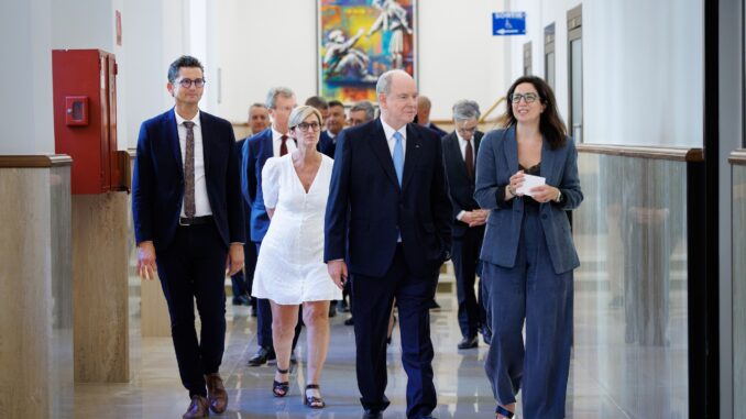 Visita del Principe Alberto II al liceo Albert Ier che riapre dopo la riqualificazione e ristrutturazione