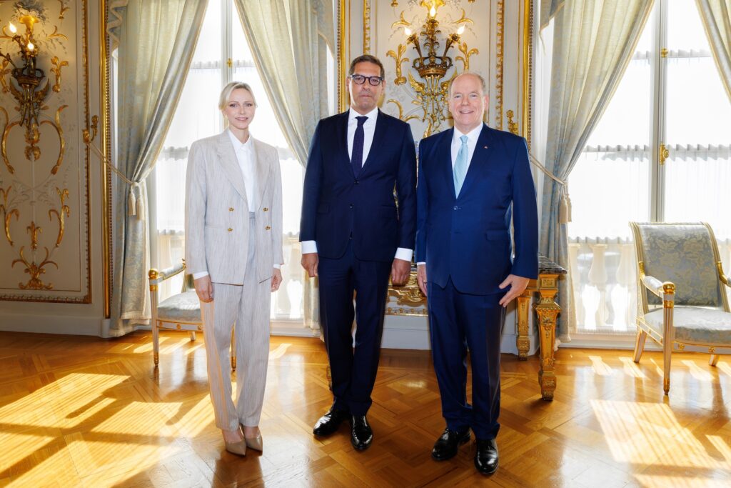LL.AA.SS. i Principi di Monaco con il nuovo ambasciatore di Francia Christophe Lemoine,
