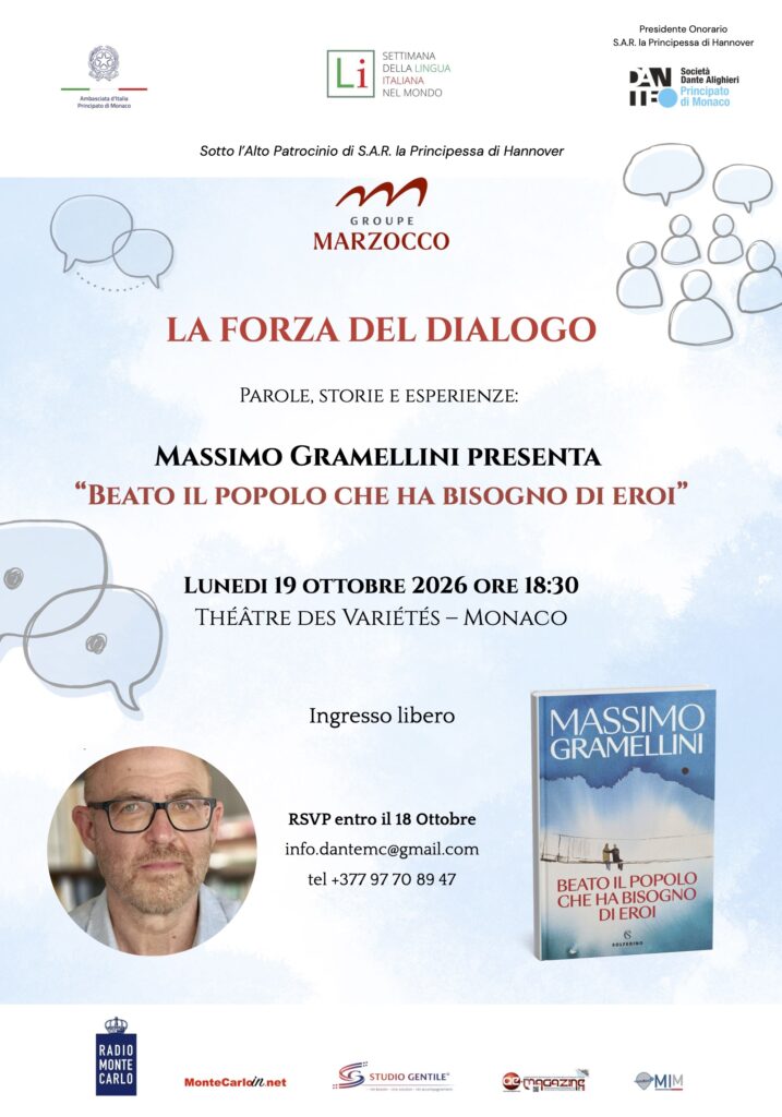 Massimo Gramellini alla Dante Alighieri di Monaco per raccontare 52 storie di eroi del nostro tempo